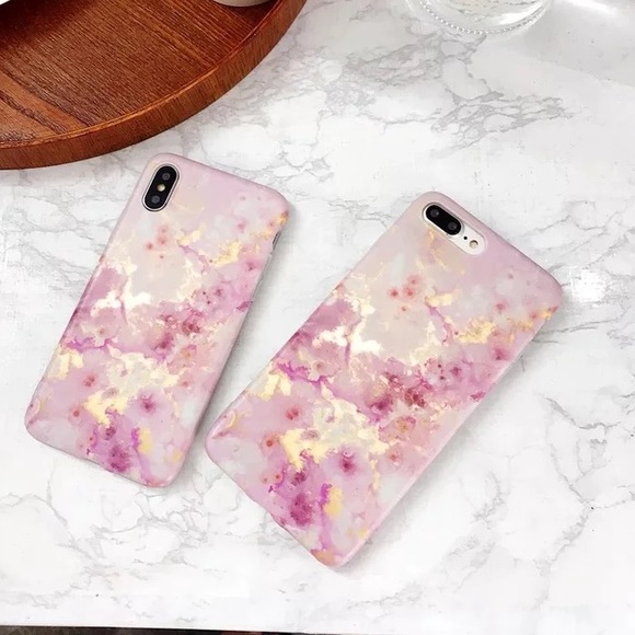 iPhone XR/XS/Max/7/8/+❤️️golden pink marble case - Picture 2 of 6